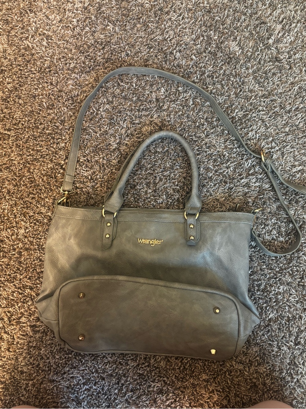Wrangler Leather Tote Bag with Detachable Strap